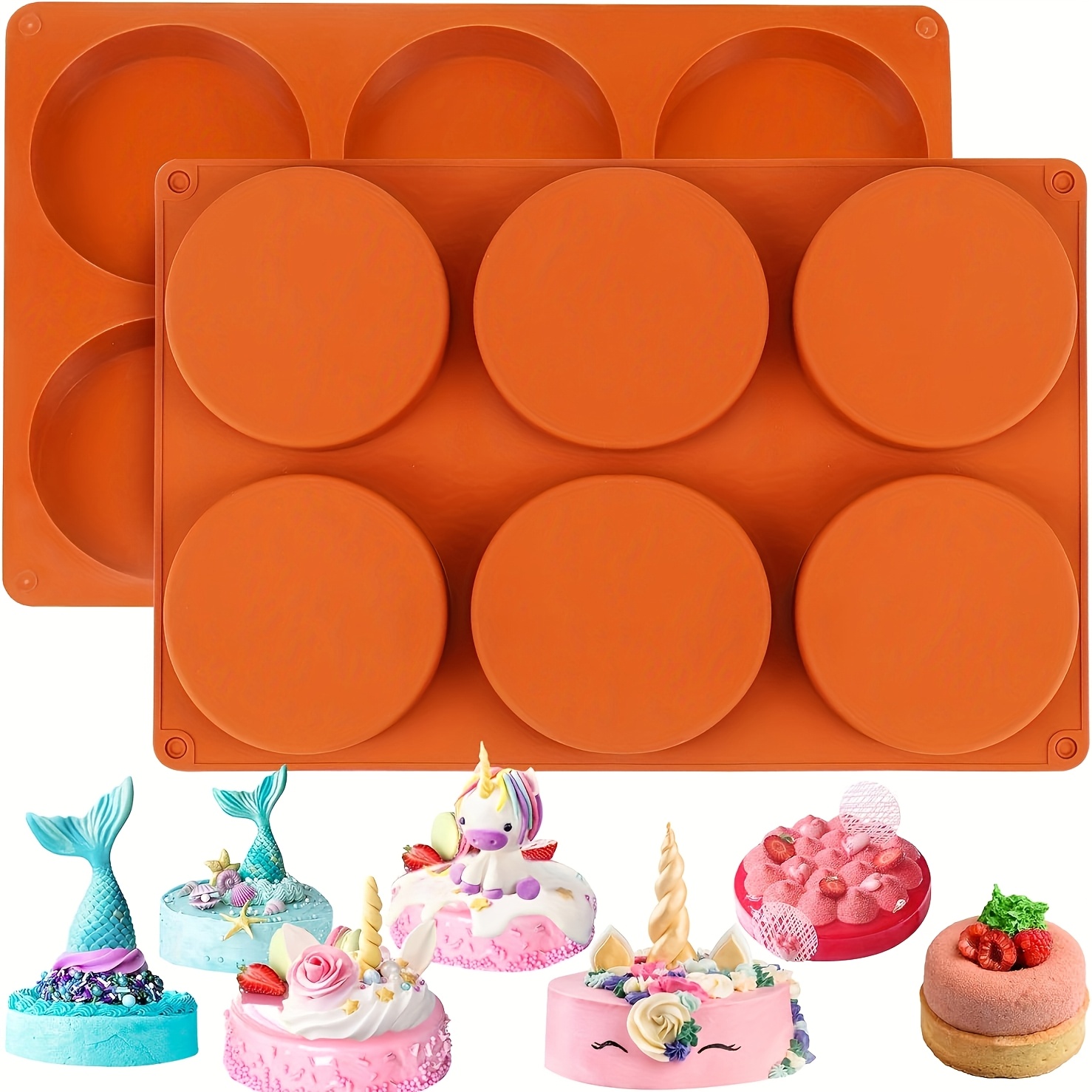 

1pcs/2pcs Silicone Pans For Baking, 4 Inch Round Baking Molds For Mini Cake, , Dessert, Hamburger, Sandwiches Making