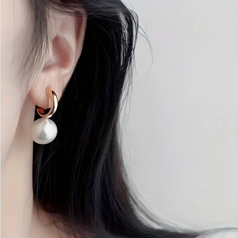 

Vintage -on Earrings With Imitation Pearl, Alloy, No Plating, Daily & Party Wear, Suitable For All , Ideal For Valentine's Day Gift
