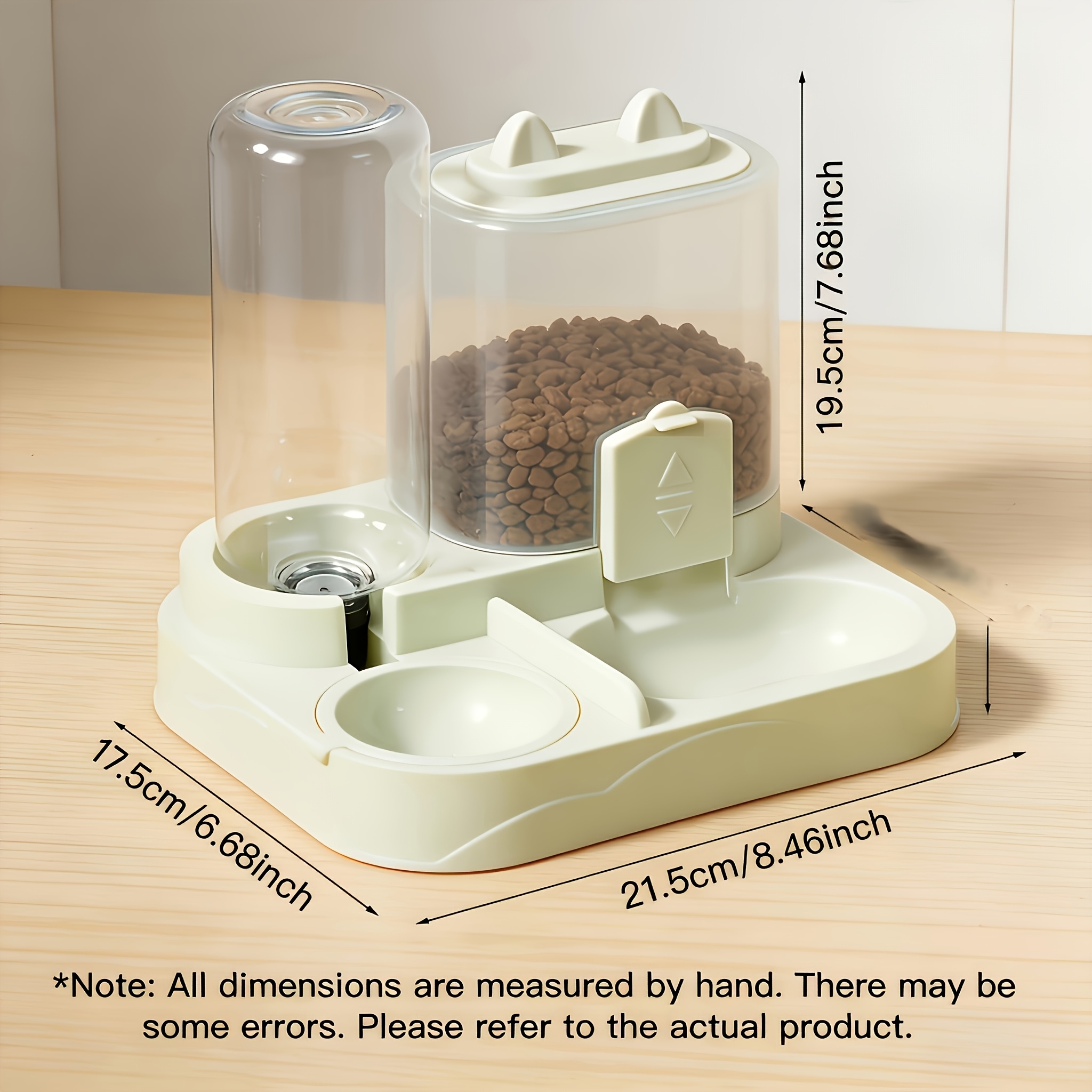 Distribuitor automat 2-în-1 pentru hrană și apă pentru animale de companie, capacitate mare – Separare uscată și umedă, plastic durabil, design transparent, ideal pentru hidratarea și dieta sănătoasă a animalelor de companie în interior, nu necesită baterii – Călătorii fără griji, potrivit pentru pisici și câini