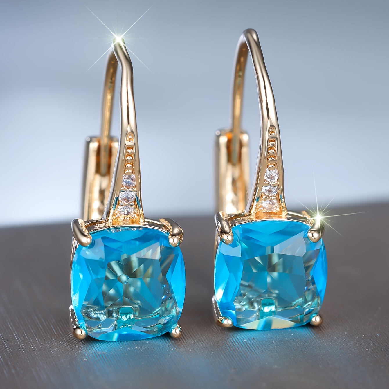 Image of Pair Classic Elegant Women's Synthetic Zirconia Earrings Suitable For Party Wedding Daily Wear Jewelry, Optional Earrings