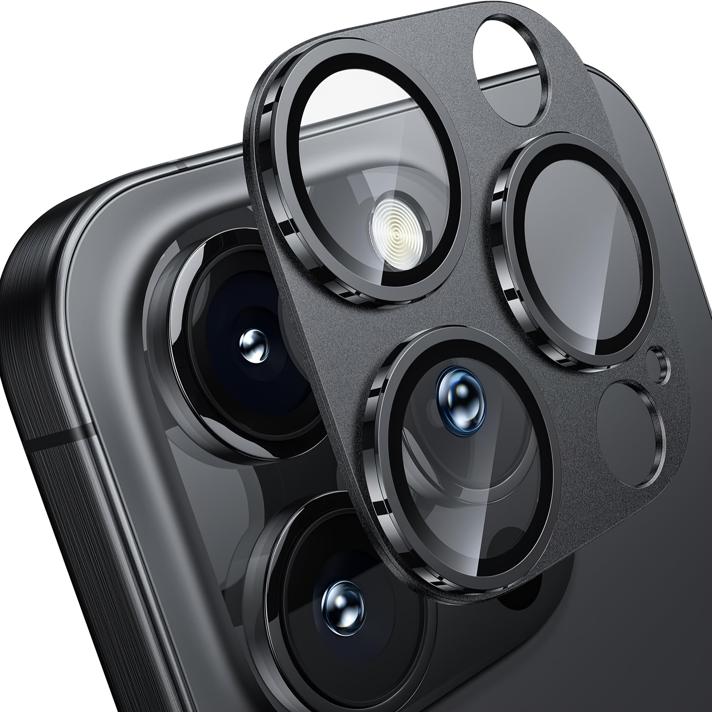 1pc Compatible with iPhone 11/12/13/14/15/16 Pro Max Plus Mini Metal Camera Lens Protector, Scratch Resistant and Long-lasting