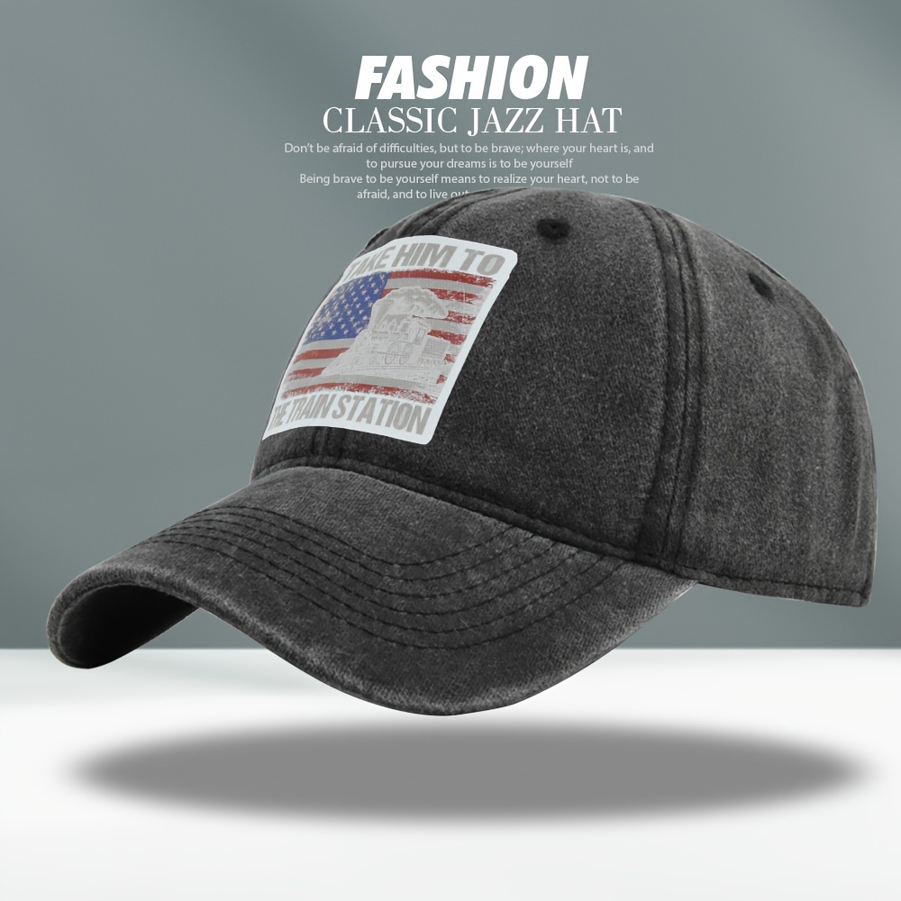 Washed Distressed Hats for Men Women Teens USA Flag Hat American Flag  Baseball Cap USA Adjustable Classic Dad Hat