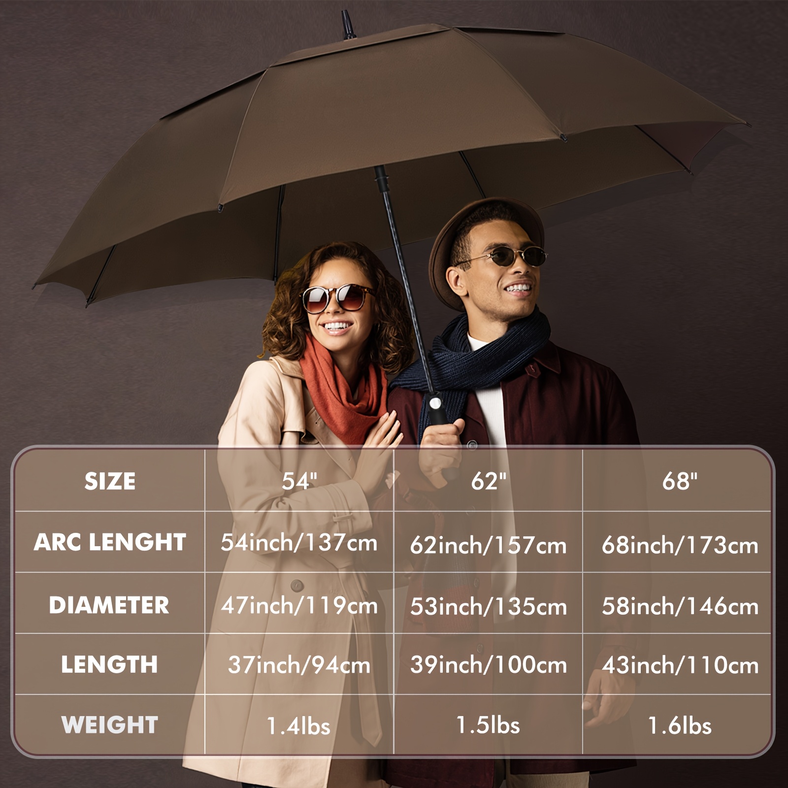Large Automatic Golf Umbrella | Durable Windproof Double Canopy... product image 7