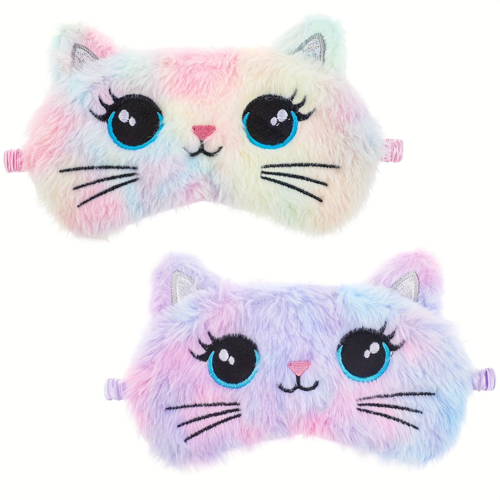 TEMU 2pcs Sleep Eye Mask, Soft Plush Eye Mask, Cute Rabbit Panda Eye Mask, Animal Sun Shade Night Eye Mask, Suitable For Women, Family, Travel