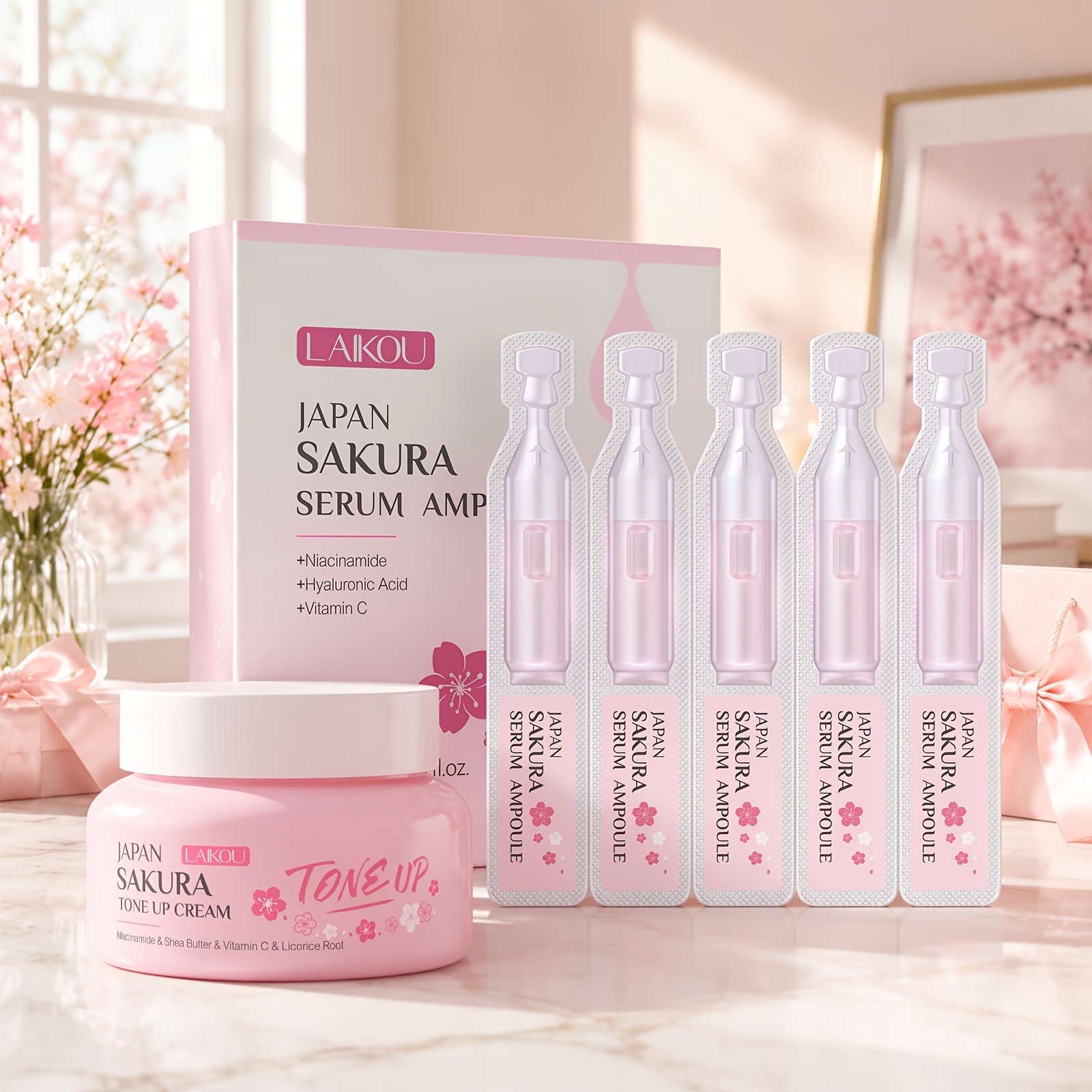 Crème Sakura Éclat & Sérum Voyage 60g+10x2ml