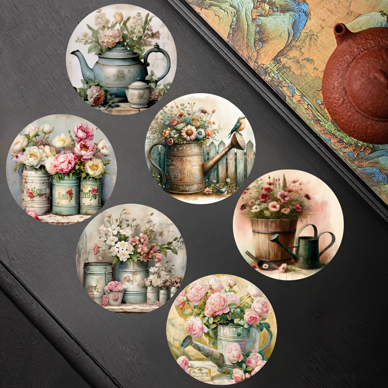 TEMU 6pcs Insulated Wooden Coasters Rustic Design High-quality Durable Absorbent Multipurpose Home Office Holiday Gift