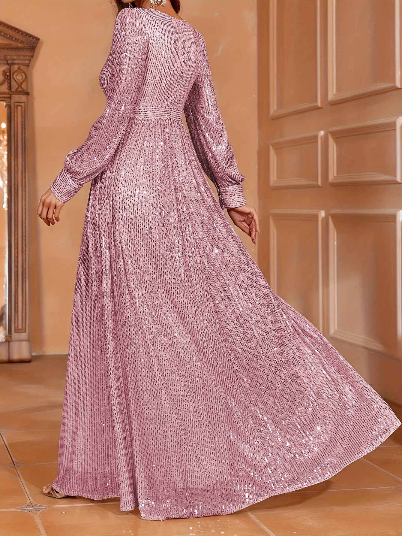 long sleeve lace engagement dress HADLEY CHOC SLEEVED MAXI DRESS – DISSH main image 1