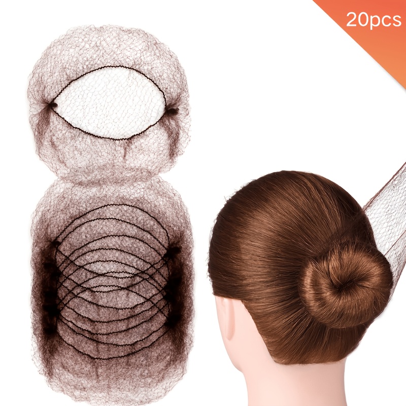 TEMU 20 pezzi di reti per capelli elastiche nere da donna, invisibili, adatte per , acconciature da balletto, , sonno, hostess, infermiera, copertura