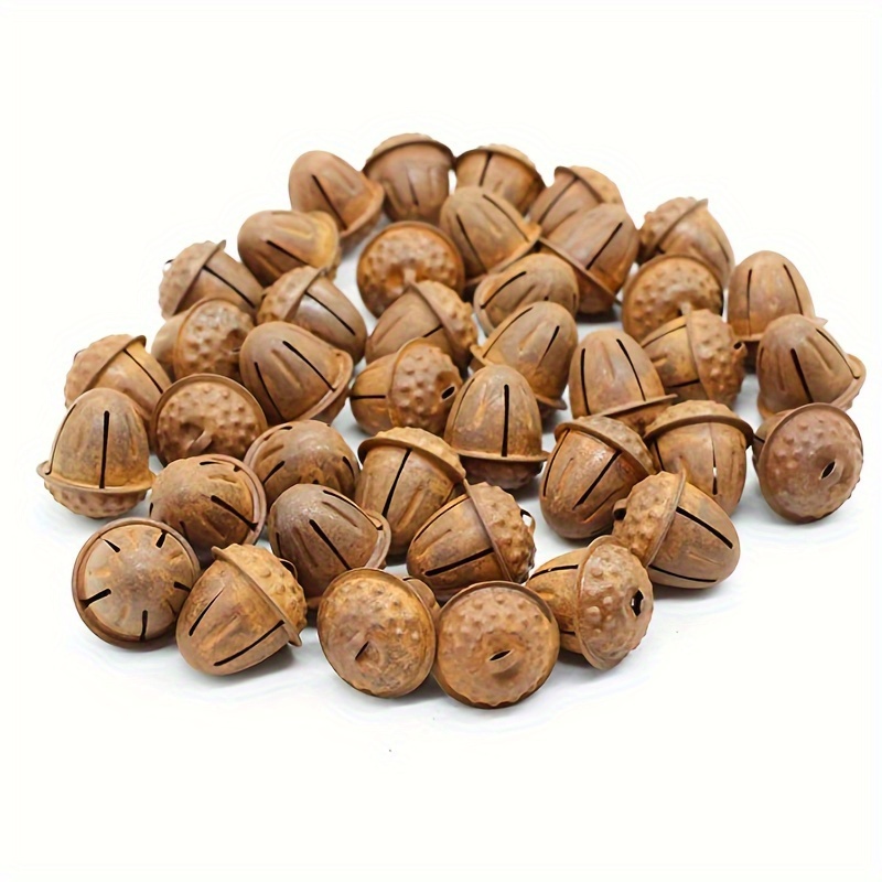 TEMU 18pcs Christmas Decoration Bells, Rusty Tin Pine Cone Bells Ring Iron Bells, Rustic Original Farmhouse Metal Bell Sleigh Christmas Tree