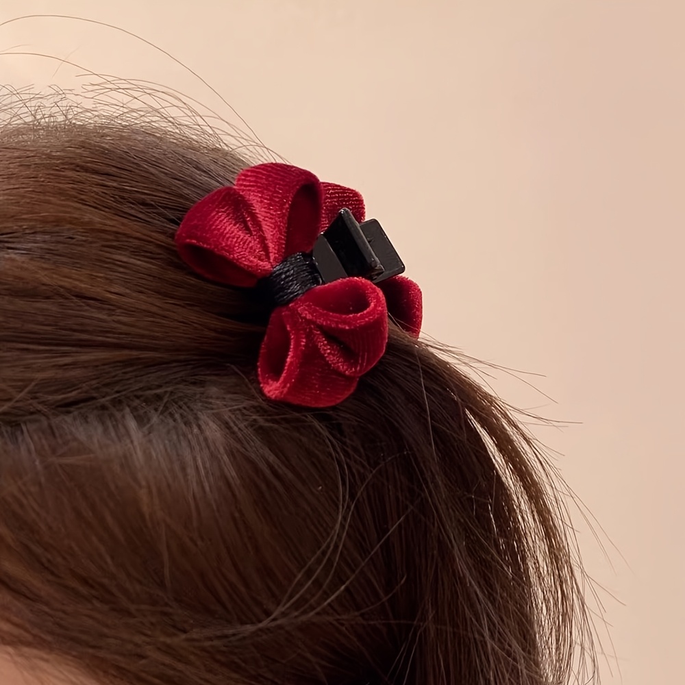 Haarspange Mit Großer Schleife, Vintage-Look, Französisches Band, Rot – Haarschmuck Für Damen