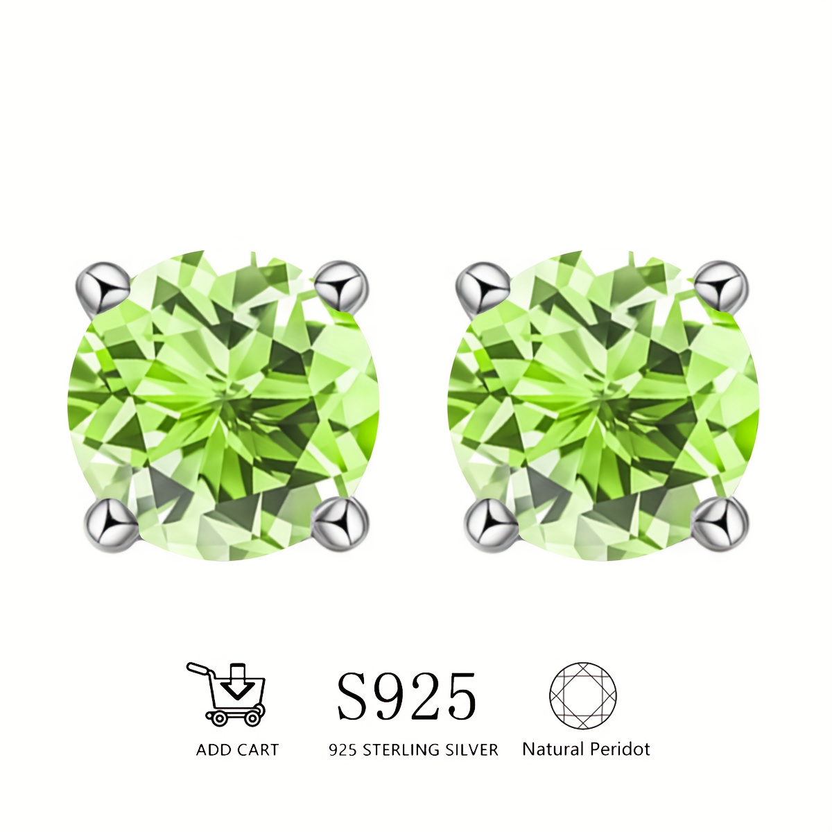 Gorgeous Natural Peridot S925 Silver Earrings