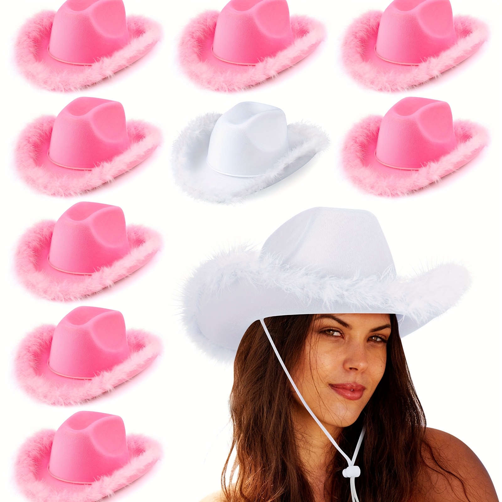12 Pack Cowboy Hats for Women Wedding Party Favors Costume Accessories Fun Express Cowboy Hat Straw Cowgirl Hat Bulk 12 Pack  main image 2
