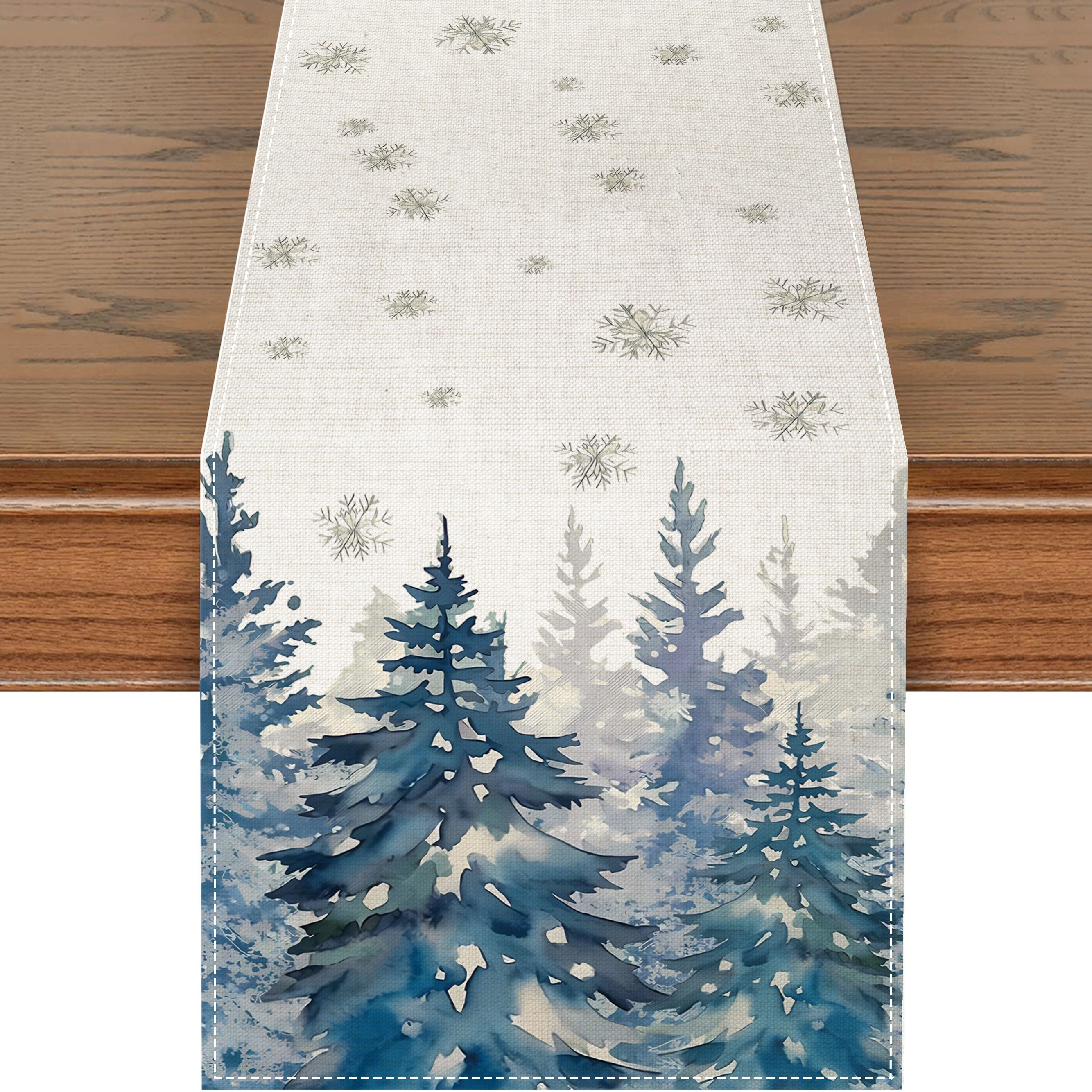 

1pc Table , Ink Christmas , Seasonal Dining Decor, Tablecloth, For