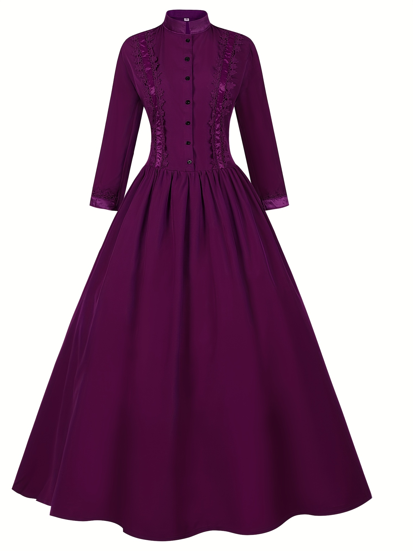medieval retro victorian noblewoman dress long sleeve round Temu