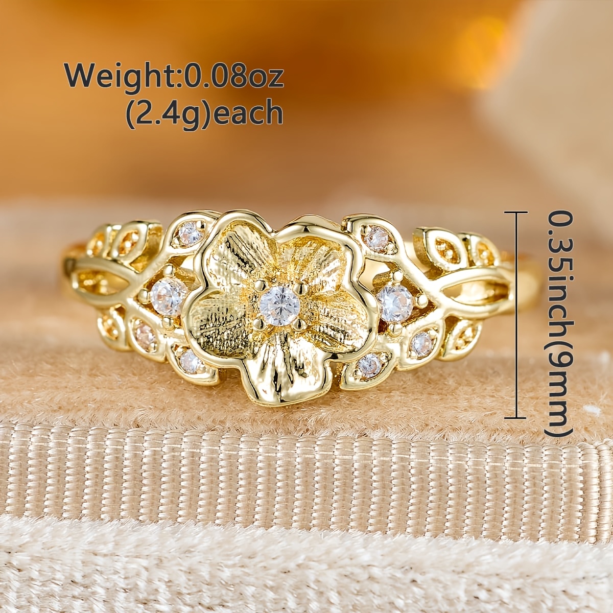 Unisex Lively Forest Style Copper Flower Ring