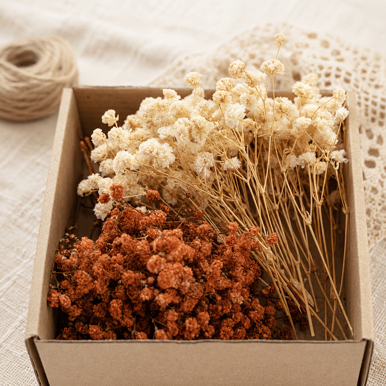 TEMU 92pcs Artificial Flowers In Off-white And Caramel Brown, Designed With Warm, Neutral Colors, Perfect For Autumn, Winter, And Home Decor. Ideal