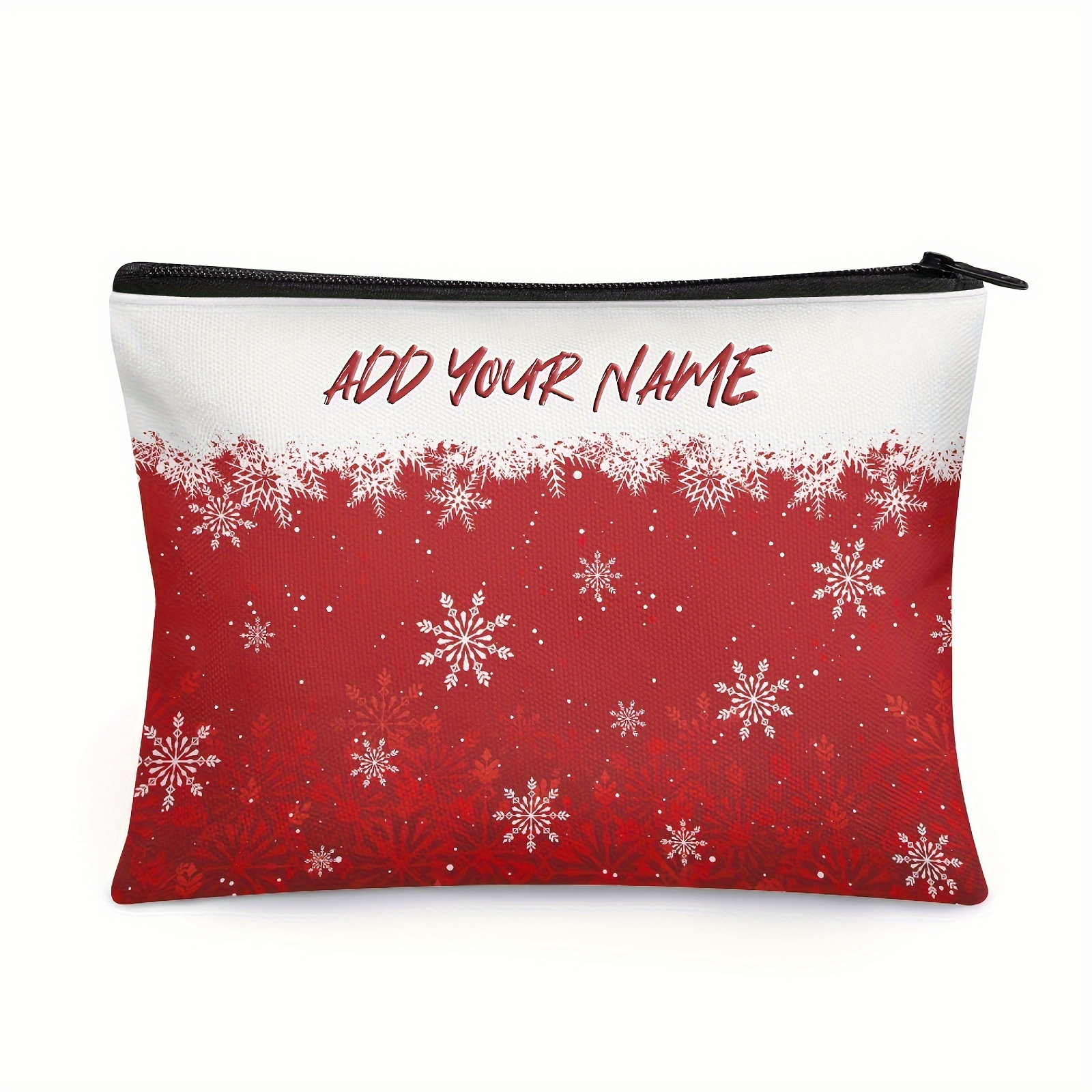 

Customizable Christmas Purse - Polyester Makeup Bag , For & , Red