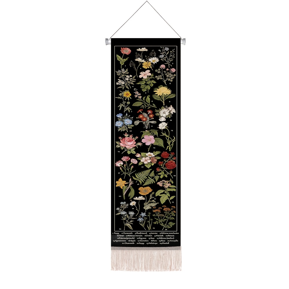 TEMU 1 pièce Tenture murale décorative rétro style ferme de avec fleurs de printemps pour salon, chambre, salle à manger, Tenture murale décorative