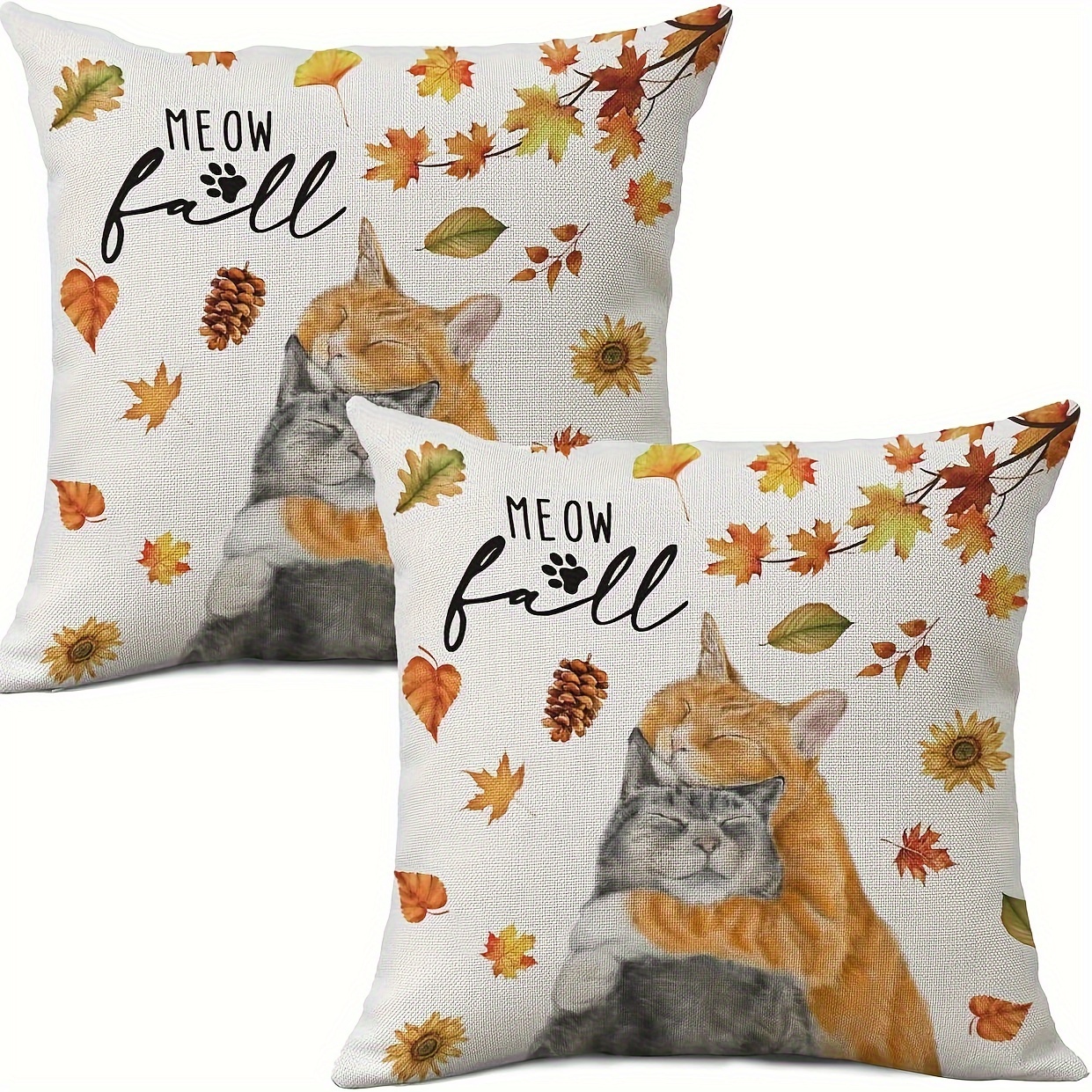 

2pcs Cat & - , For , Zip , - 16x16/18x18/