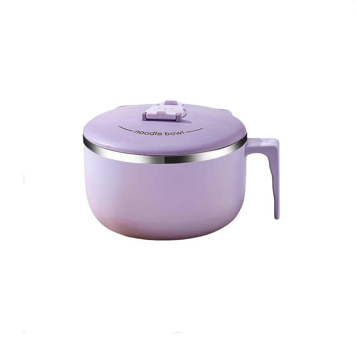 E-shop 1300ml Edelstahl-Nudelschüssel mit Deckel - Rostbeständig, Rund, Ideal für Studentenwohnheime & Restaurants, zum Servieren von Nudeln und Reis