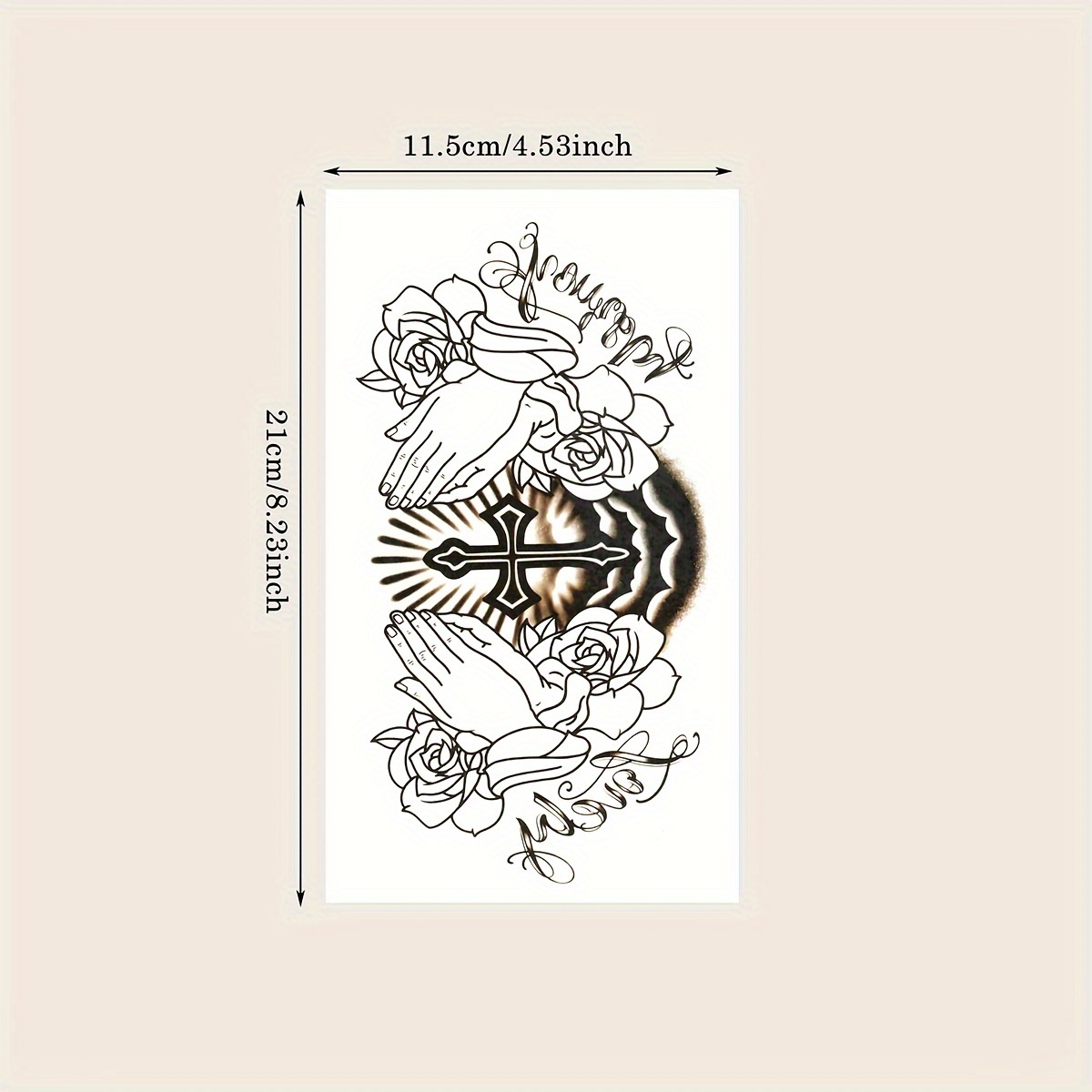 Tattoo Sticker, 1sheet Dark Style Rose Flower Pattern Design Waterproof Temporary Tattoo Suitable For Neck Chest Lasting 1-3 Days