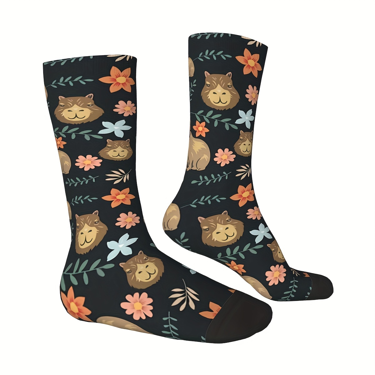 Women's Cartoon Guinea Pig Print Socks Comfortable - Temu