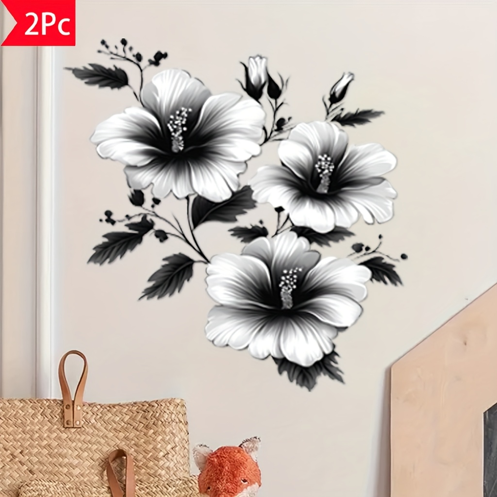 Image of 2pcs/10pcs " White Decal - Classic And Minimalist " - Removable Self-adhesive Pvc Wall Sticker, Suitable For Home, Office, Restaurant, Kitchen, Store, Festival, Etc.