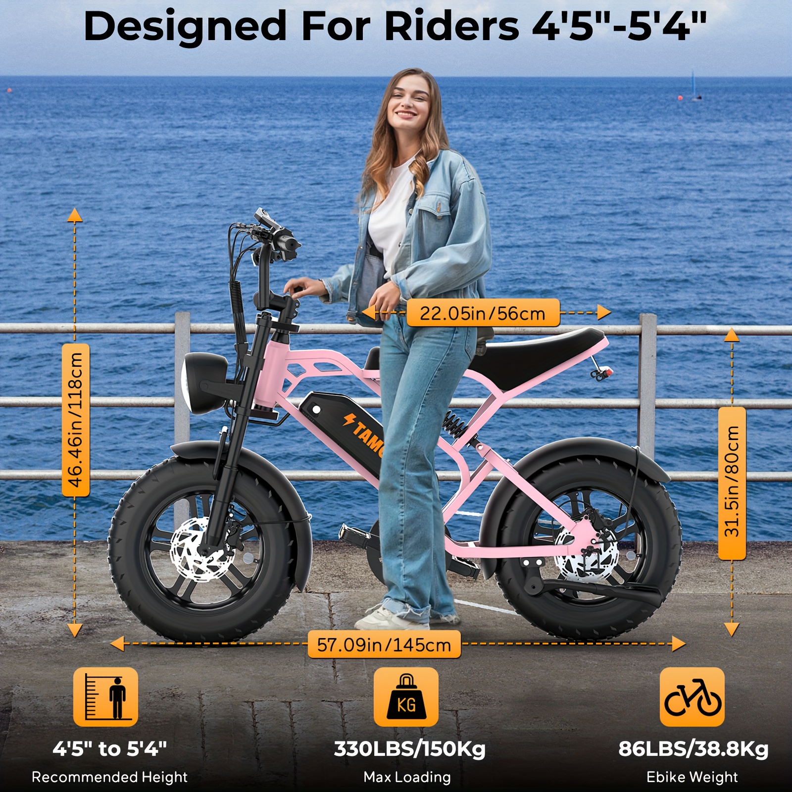       youth electric bicycle 4 inch tire electric bicycle 749w   motor 30 50 miles h 749 watt hour disassembly battery all terrain electric off road bicycle suitable for mountains snow sand       riding youth e motorized bicycle color   design   look removable battery     Product details 12