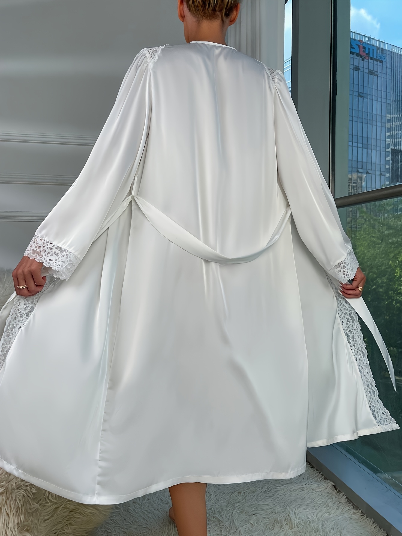 maxi dress with short sleeves Elegant plus size A-line maxi dress with slit ruffle sleeves