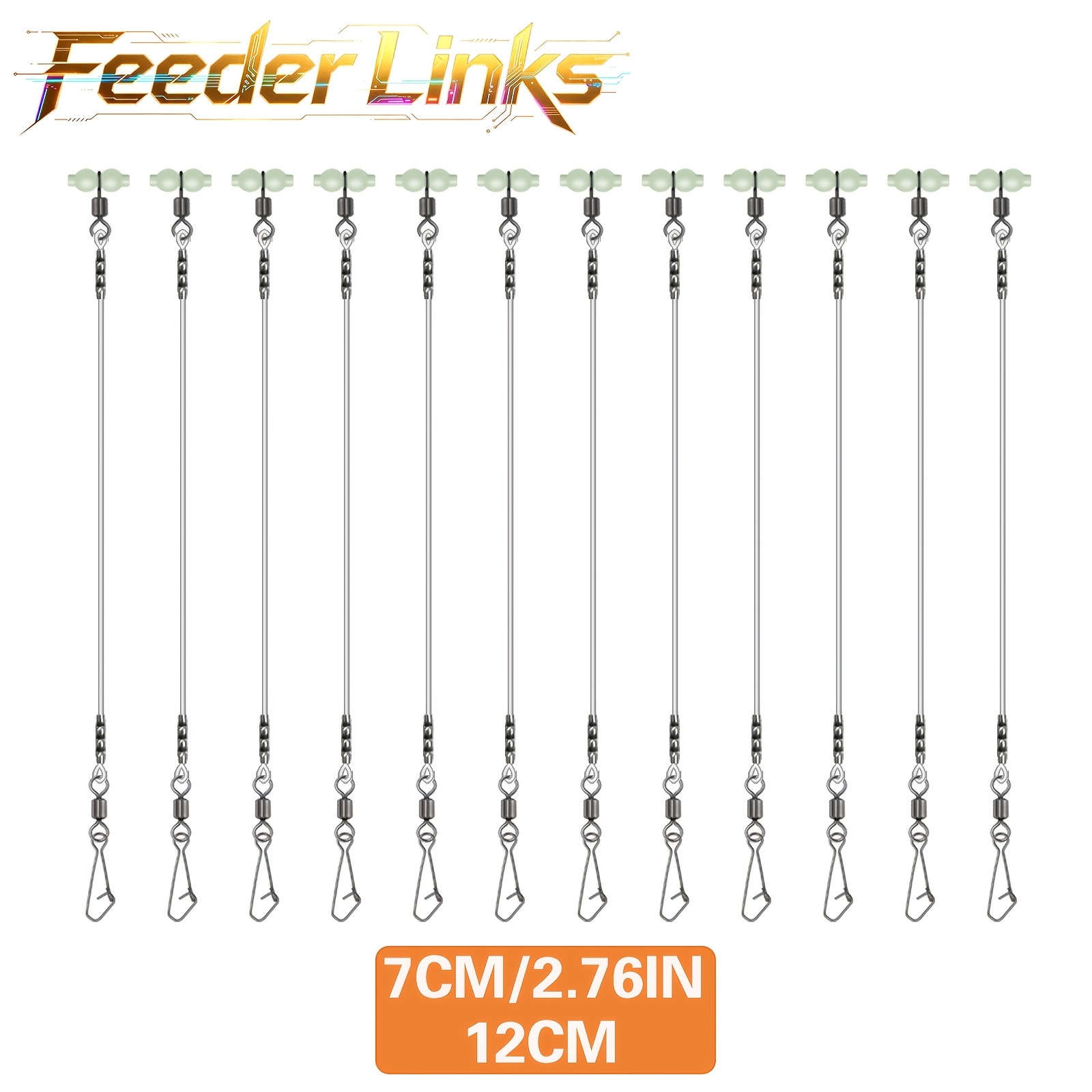 TEMU Carp Fishing Feeder Links,3pcs/6pcs/12pcs,made From Fluorocarbon Line, Come With Fishing Swivels And Snaps For Carp Fishing,designed,for