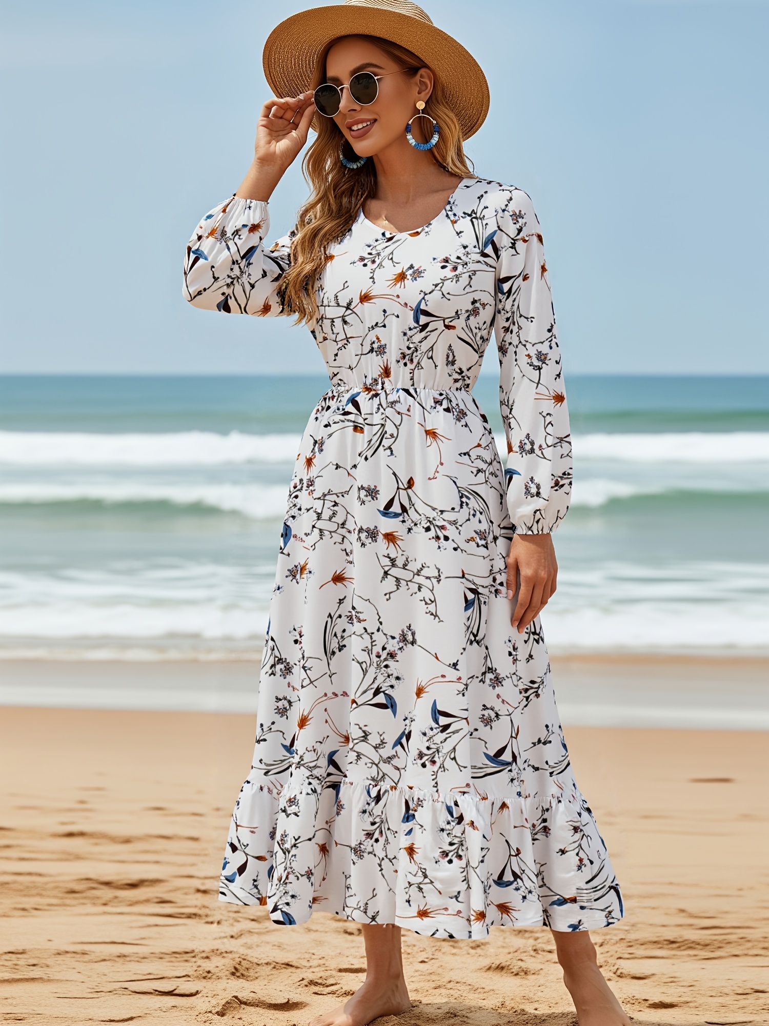 temu long sleeve dresses blue long sleeve dress women sold on Temu United States