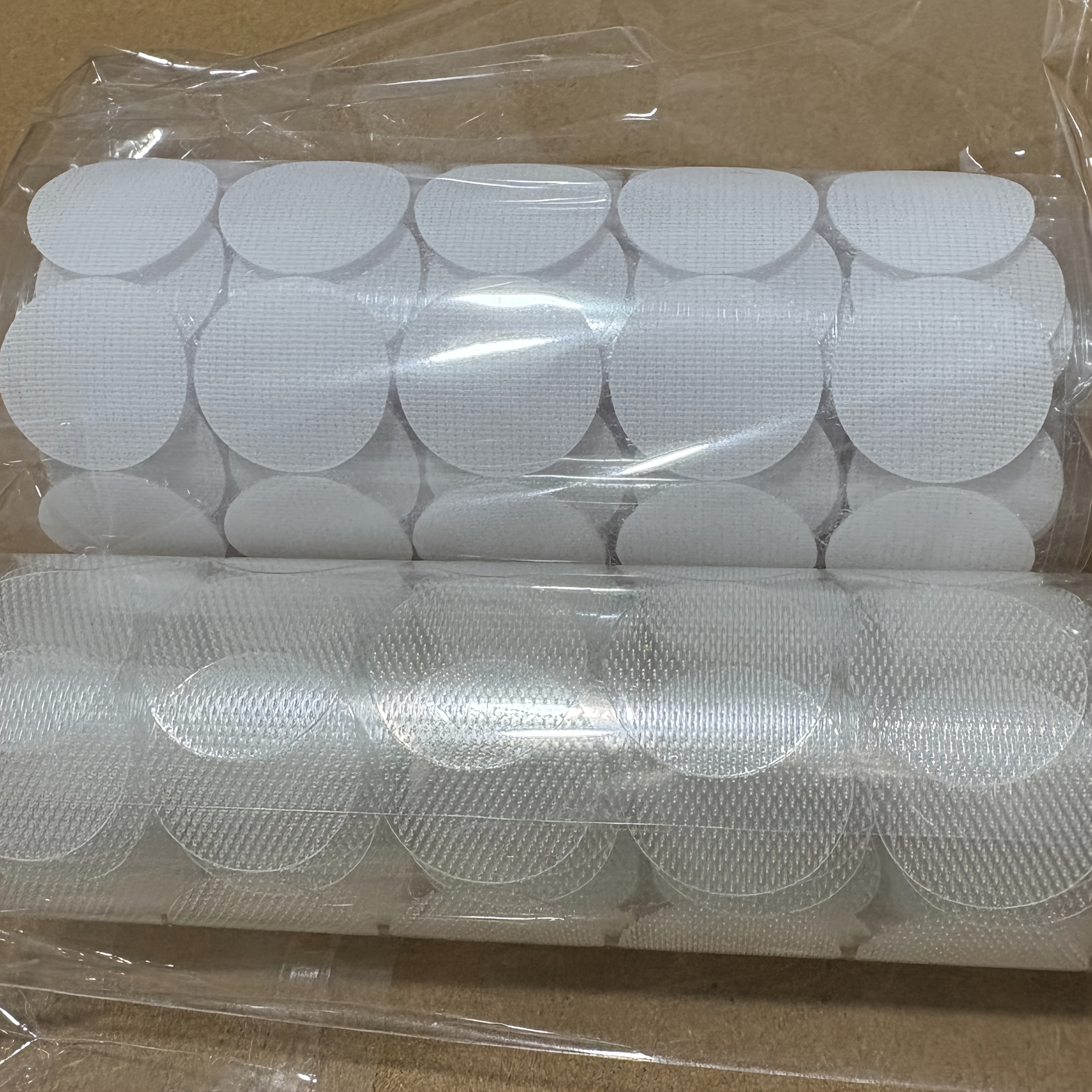 TEMU Lot de 150 attaches auto-agrippantes à points à forte , transparentes et blanches, 20 mm, accessoires de décoration pour bricolage de Noël,