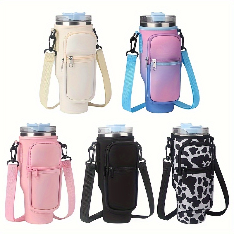 

1pc Stanley 30oz & 40oz Water Bottle Carrier Sleeve With Shoulder Strap And 2 Storage Pockets -insulated Cover For Mobile Phones And Accessories