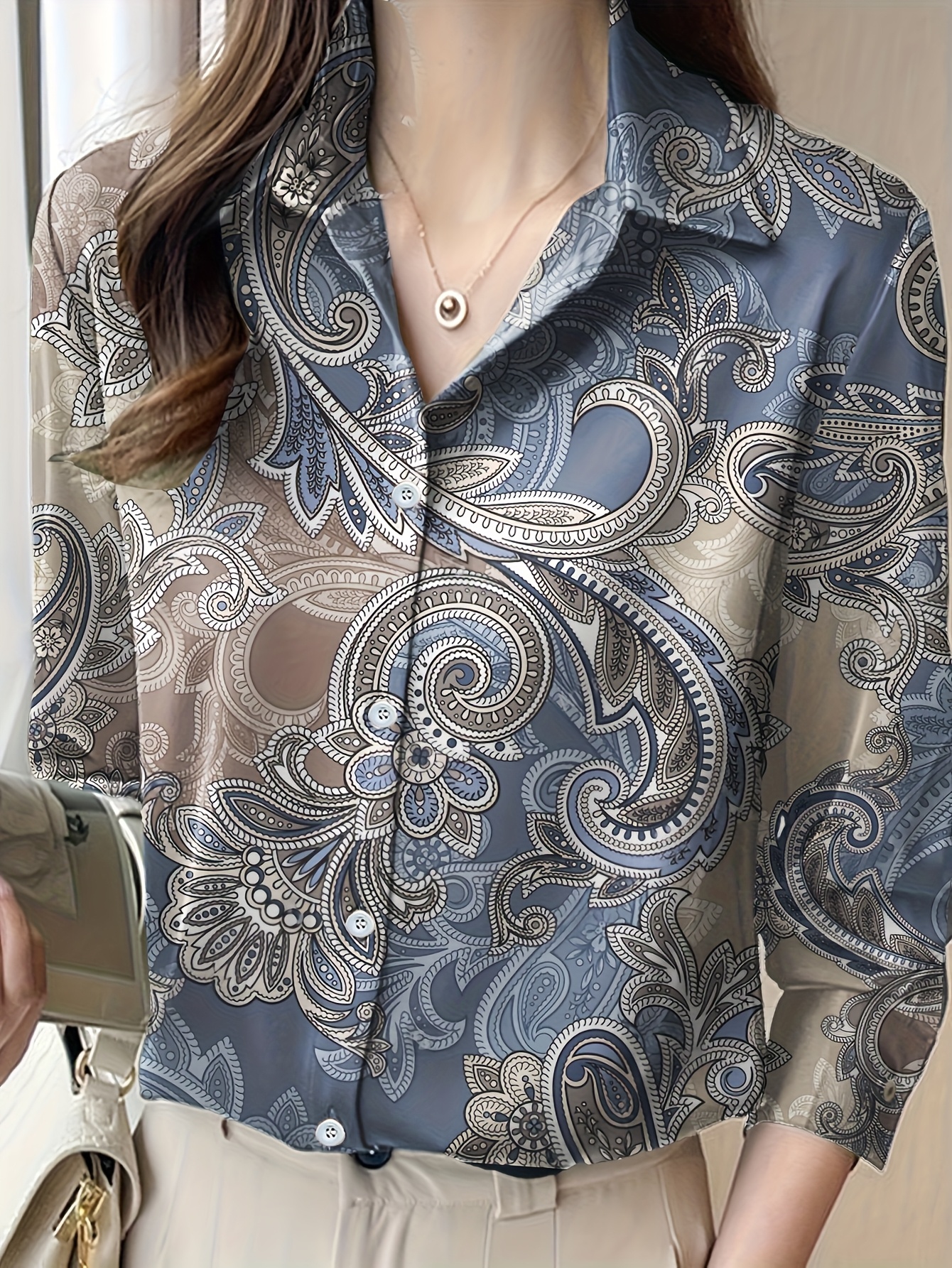 chemise à manches longues femme imprimé paisley Temu Switzerland