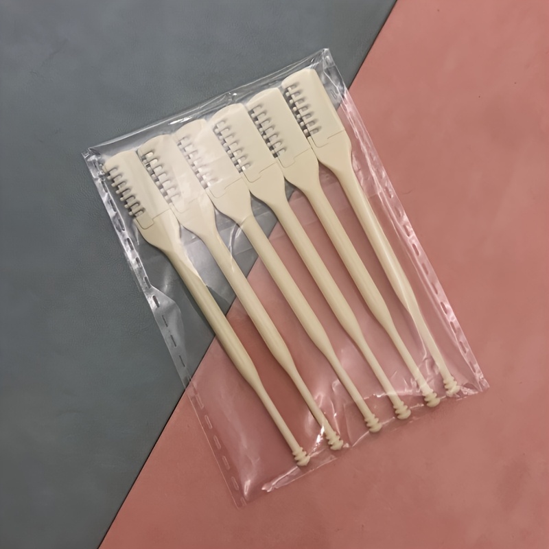 TEMU 6pcs Nose & Ear Hair Trimmer Set - Dual-head Manual Grooming Tool, Portable 2-in-1 Personal