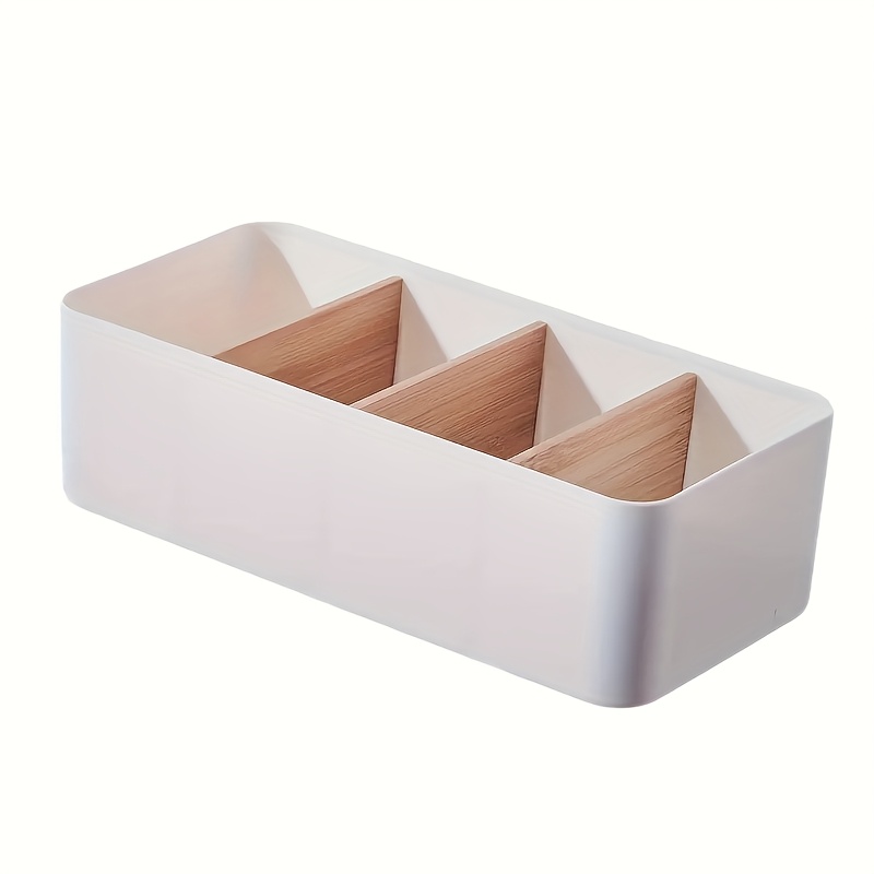 Image of Desktop Storage Box, Pencil Holders, Bamboo And Wood Cosmetics Storage Basket, Remote Control Panel Storage Box, Miscellaneous Storage Basket, Living Room Coffee Table Storage