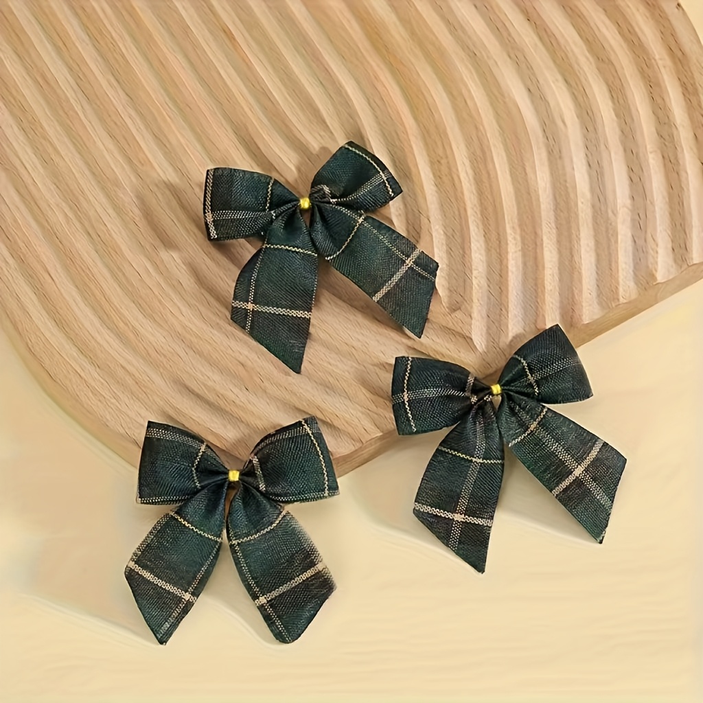 TEMU Fiocchi di Iuta Vintage per Natale, di Fiocchi a Quadri Vivaci, Decorazioni Fai da Te per Confezioni Regalo, Addobbi per Albero di Natale,