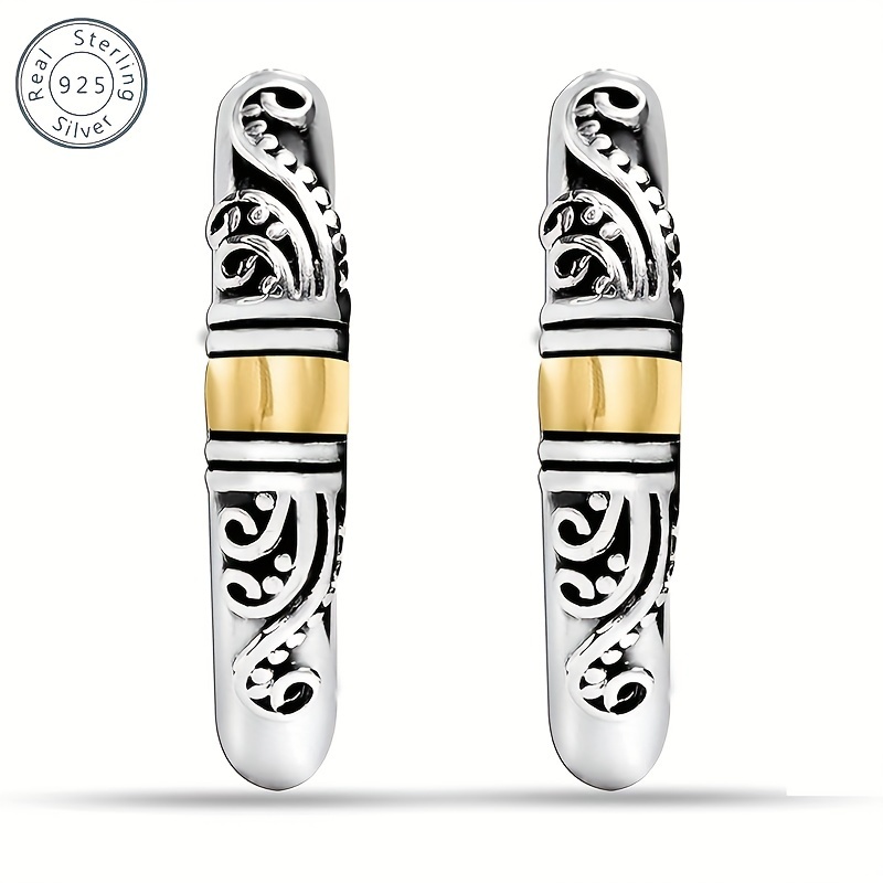 925 silver bali earrings stylish simple and versatile are   for men wives   mothers daughters for birthdays anniversaries valentines day weddings any festival exquisite gift box Product details 2