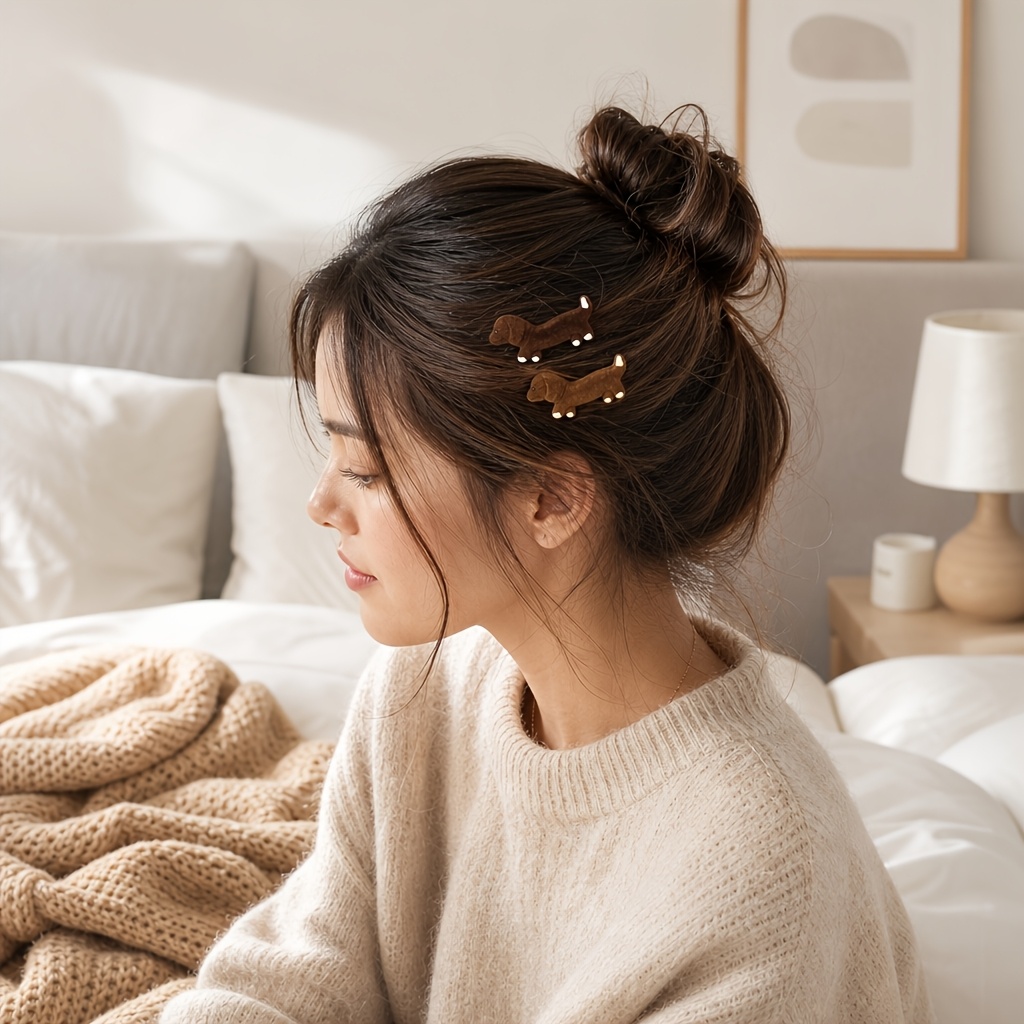 2 stk. herbst/winter plüsch welpen saum clips exquisite
