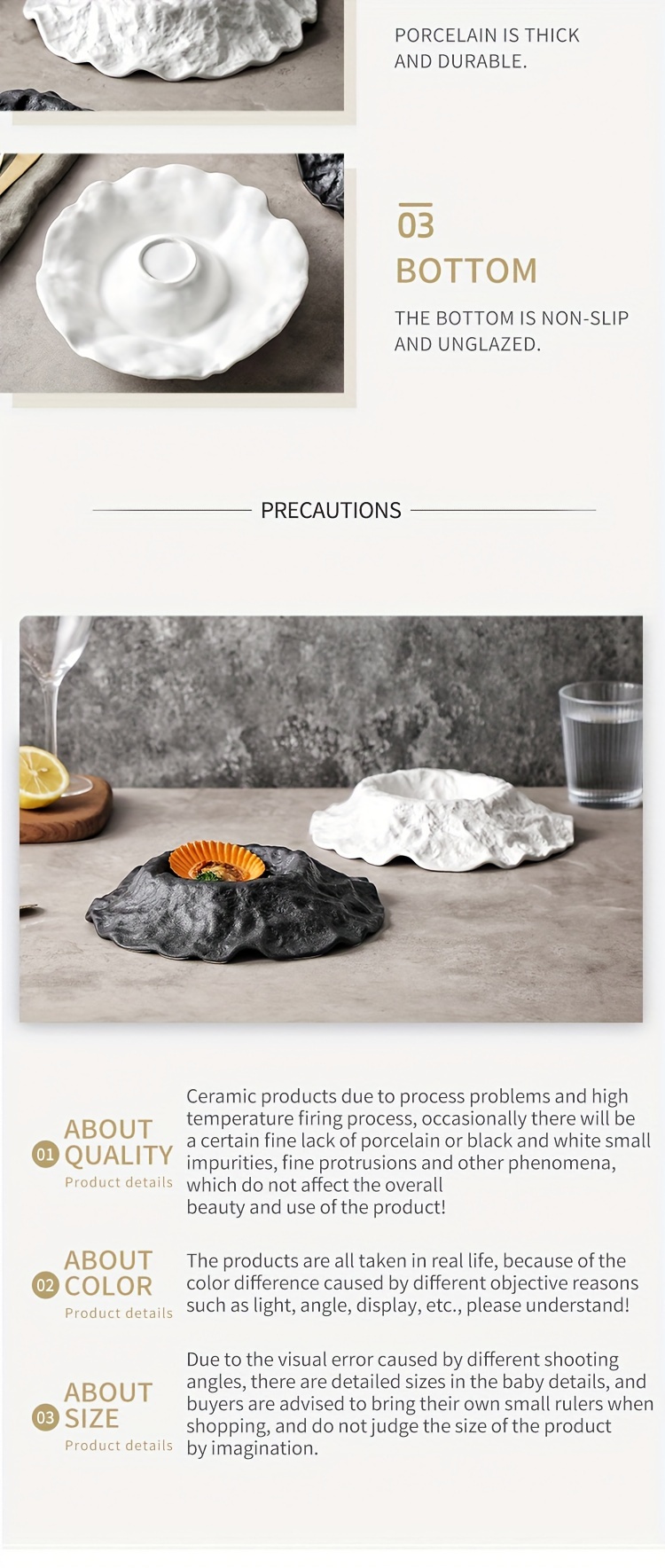 Elegant Ceramic Serving Platter - Rectangular, Versatile for Steak, Breakfast, Desserts & Salads - Perfect for Home and Restaurant Use