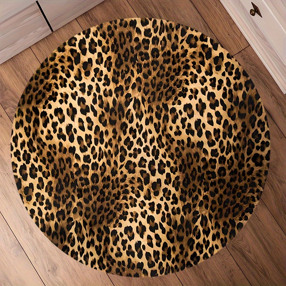 

Luxurious Leopard Print Non-slip Rug - , Thick 1.1cm, Machine Washable For Living Room, Kitchen, Bedroom - Elegant Home Decor Leopard Print Room Decor