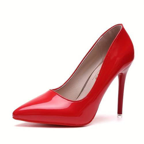 Women S Red Sole Stiletto Heels - Pointed Toe Synthetic Cover Pumps with Ankle Strap, Ultra-High Heels for Weddings, Parties & Formal Events, Wedding Shoes, Sophisticated Footwear, Durable Rubber Sole