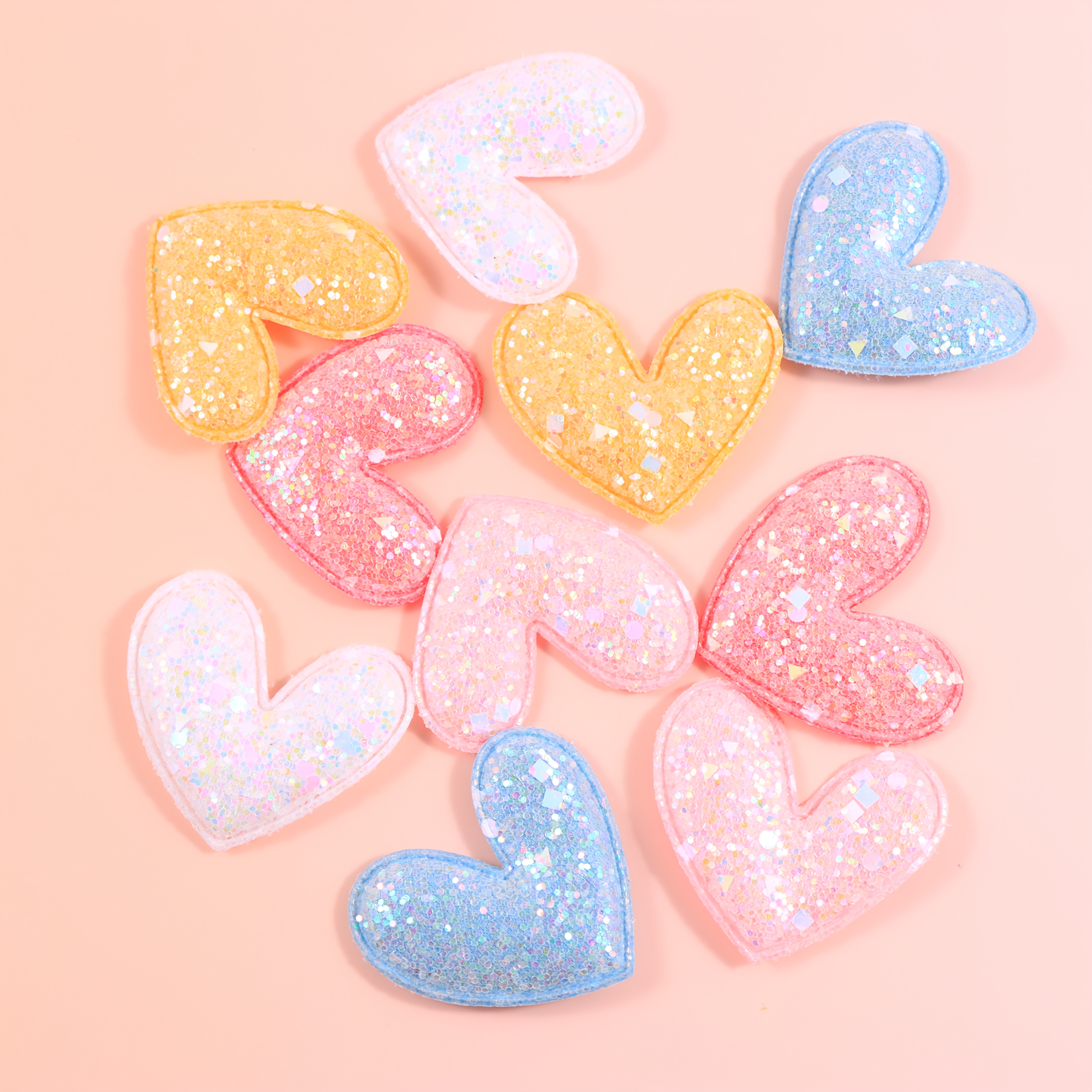 Image of 10pcs Random Mixed Color 5cm Heart Craft Accessories, Diy Materials, Home Decor Handmade Diy Decorative Accessories