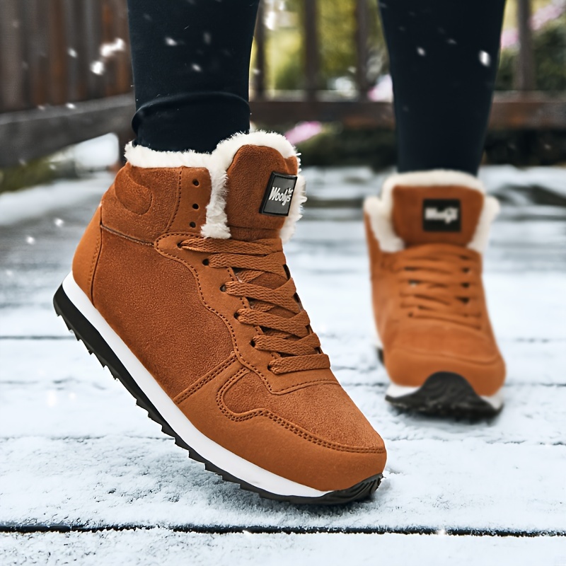 

Cozy & Stylish Women's Winter Ankle Boots - Plush Lined, Warm Cover With , Casual Lace-, Short, Anti-cold