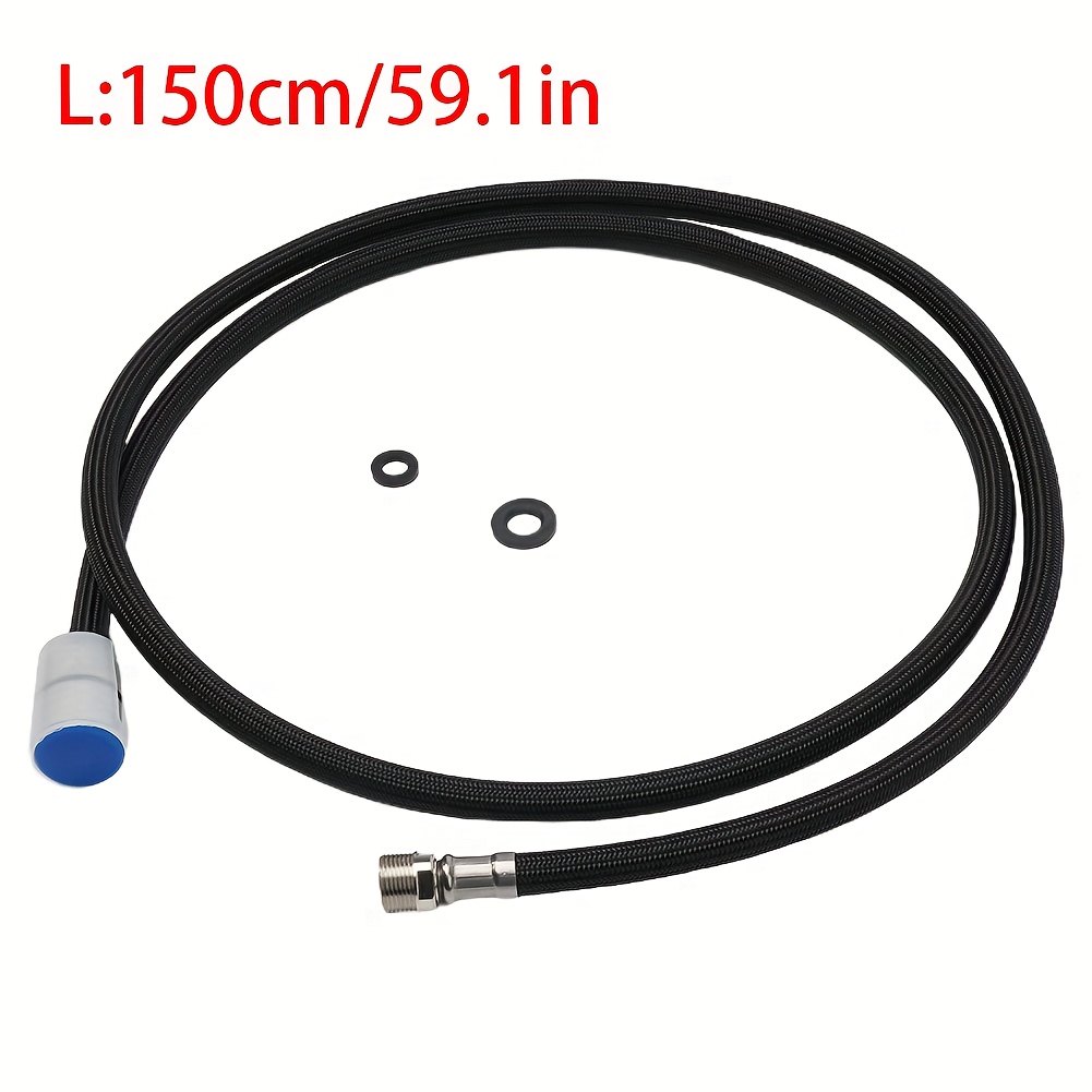 59-Inch Kitchen Pull-Out Replacement Hose – Nylon Outer & Silica Gel Inner Tube, G1/2 Female Thread, For Pull-Down Sink Faucet Spray Heads – Gray