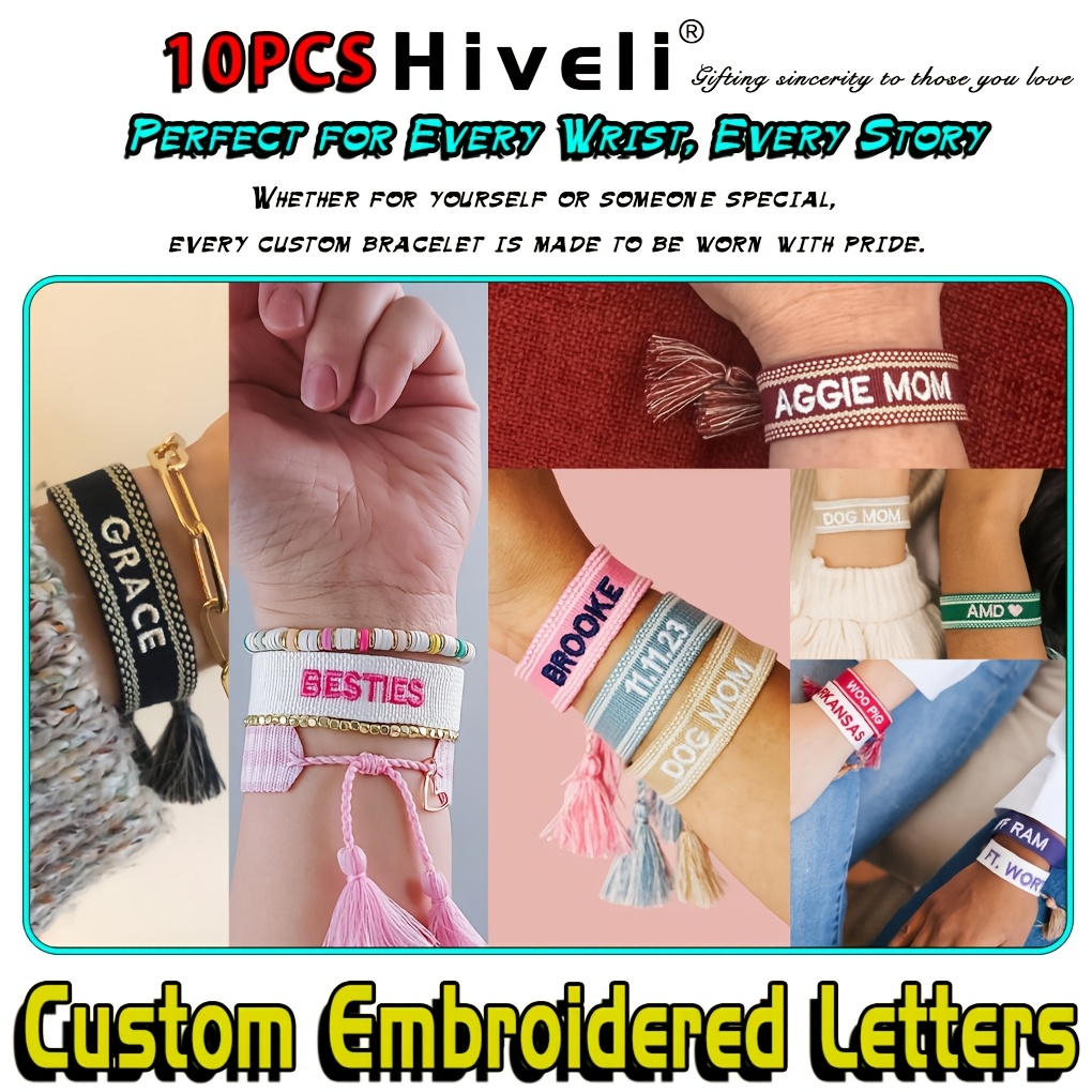 Personalized Hand-Woven Bohemian Bracelet with Double Heart