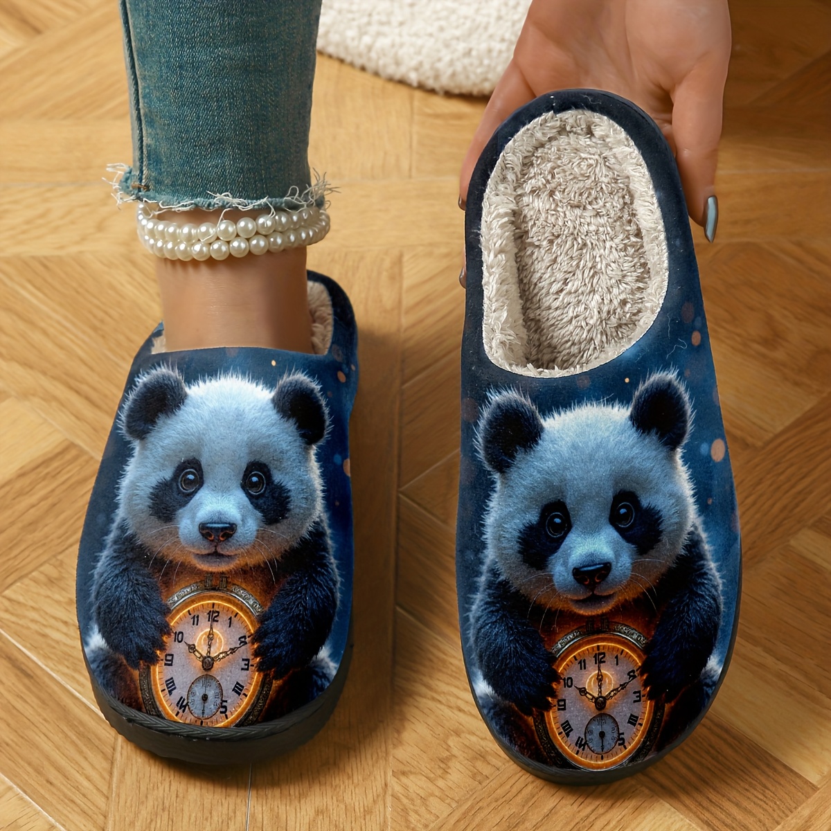 Panda Pantofole Animali Donna Pantofole Peluche Panda Cartoon E