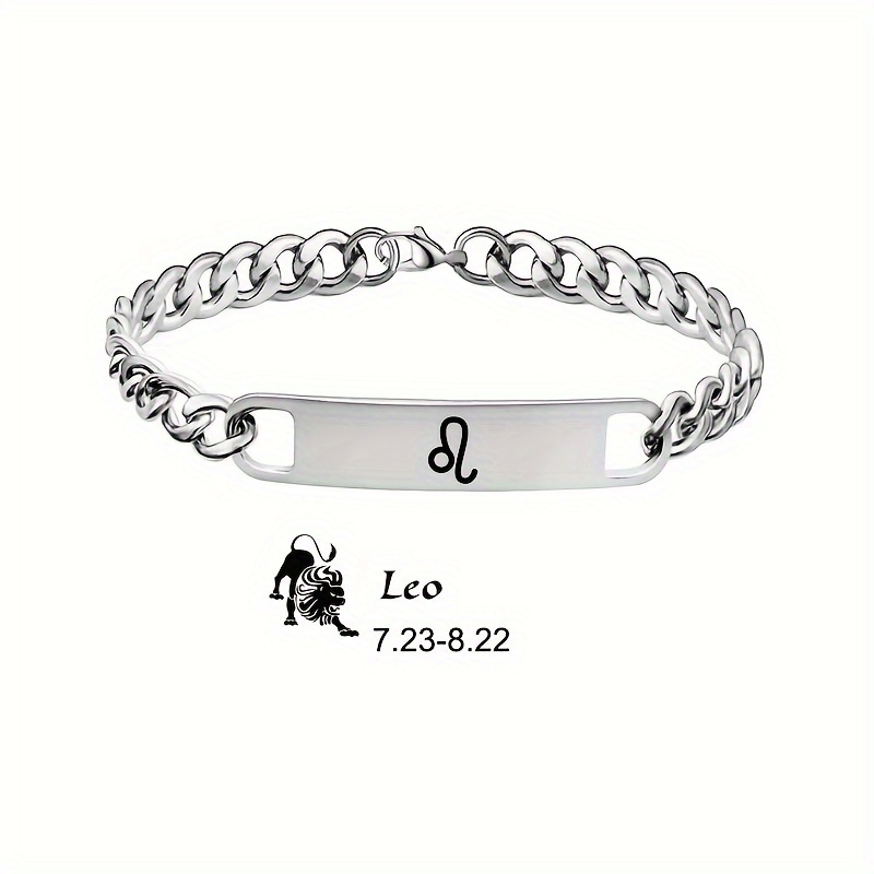 1pc Stainless Steel Romantic Bracelet-12 Constellations, No Painting, Safe And Never Change, Unisex Bracelets Gift For Women/men