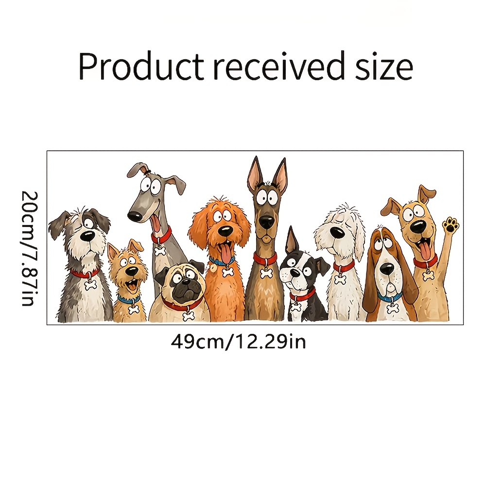 TEMU 1pc High-quality Removable Static Pvc Material, Cute Dog Window Sticker, Puppy Group Pattern, With Adhesive Strip, No Residue, Suitable For