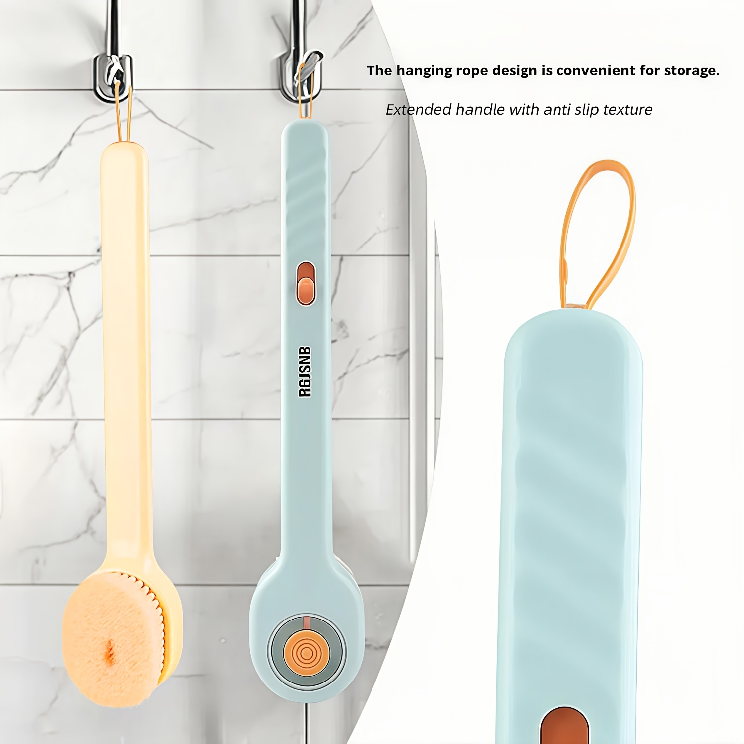 Bath Brush and Finger Loop Bath Exfoliator Set, 2pcs
